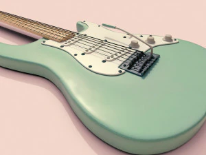 electric guitar musical instruments full detail low poly and high poly 3D Model