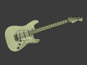 electric guitar musical instruments full detail low poly and high poly Modèle 3D
