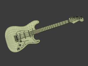 electric guitar musical instruments full detail low poly and high poly 3D Model