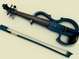 electric violin musical instruments full detail low poly and high poly 3D Model