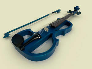 electric violin musical instruments full detail low poly and high poly 3D Model
