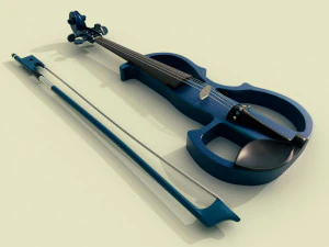 electric violin musical instruments full detail low poly and high poly 3D Model