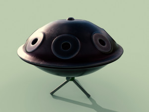 hang drum musical instruments full detail low poly and high poly Modelo 3D