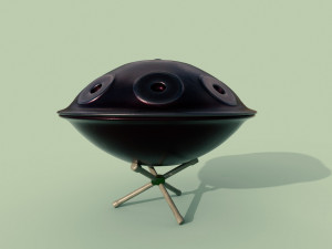 hang drum musical instruments full detail low poly and high poly Modelo 3D