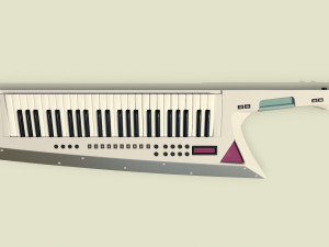 keytar musical instruments full detail low poly and high poly Modelo 3D