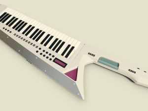 keytar musical instruments full detail low poly and high poly Modelo 3D