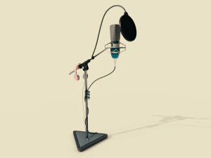 microphone musical instruments full detail low poly and high poly 3D Model