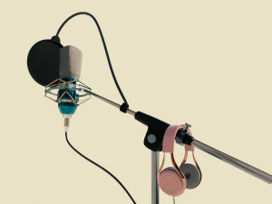 microphone musical instruments full detail low poly and high poly 3D Model