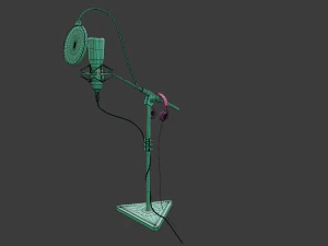 microphone musical instruments full detail low poly and high poly 3D Model