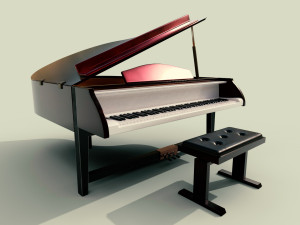 piano musical instruments full detail low poly and high poly Modelo 3D