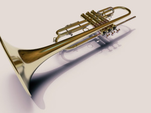 trumopet instruments full detail low poly and high poly Modèle 3D