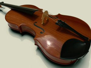 violin instruments full detail low poly and high poly 3D Model