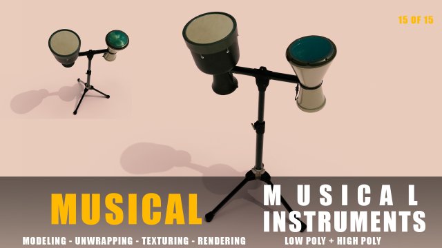 zarb tempo instruments full detail low poly and high poly 3D-Modell .c4d .max .obj .3ds .fbx .stl .blend 