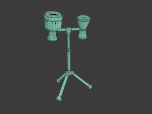 zarb tempo instruments full detail low poly and high poly 3D-Modell