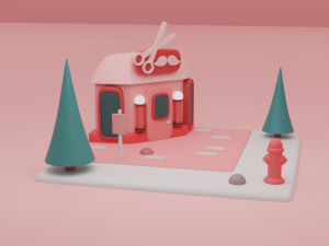 barber fantasy building collection cartoon city 3D Модель