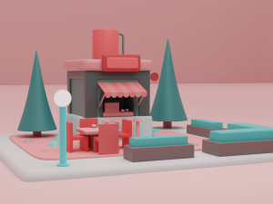 coffe fantasy building collection cartoon city 3D मॉडल