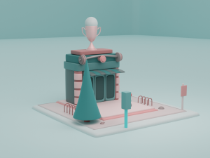 gym fantasy building collection cartoon city Modèle 3D