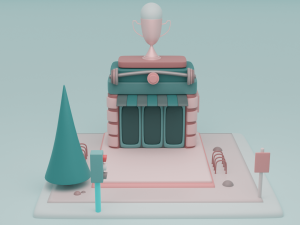 gym fantasy building collection cartoon city Modèle 3D