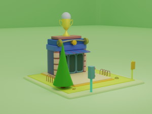gym fantasy building collection cartoon city Modèle 3D