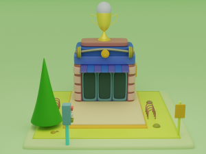 gym fantasy building collection cartoon city Modèle 3D