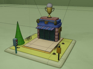 gym fantasy building collection cartoon city Modèle 3D