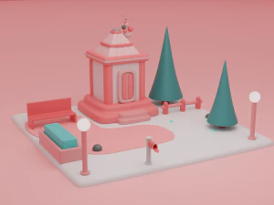 house fantasy building collection cartoon city 3D Model