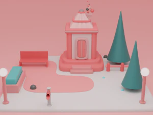 house fantasy building collection cartoon city 3D Model