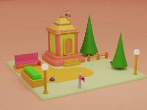 house fantasy building collection cartoon city 3D Model