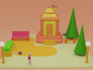house fantasy building collection cartoon city 3D Model