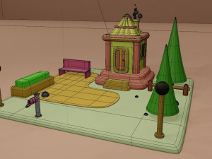 house fantasy building collection cartoon city 3D Модель