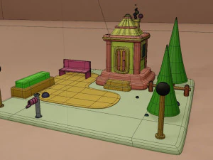 house fantasy building collection cartoon city 3D Model