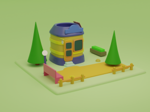 library fantasy building collection cartoon city 3D मॉडल