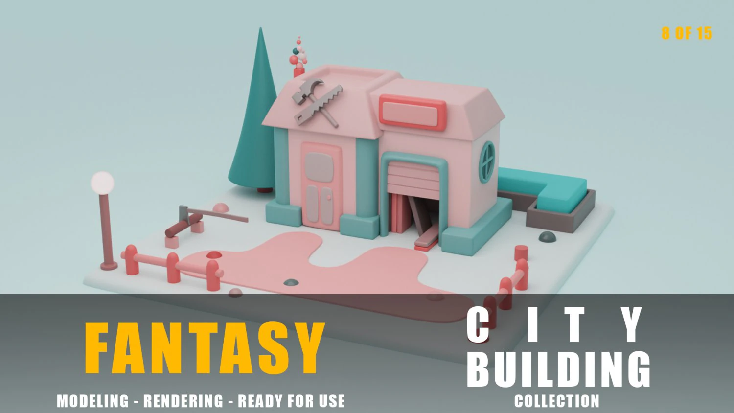 carpentry fantasy building collection cartoon city 3D Model .c4d .max .obj .3ds .fbx .stl .blend 