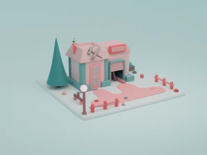 carpentry fantasy building collection cartoon city 3D Model