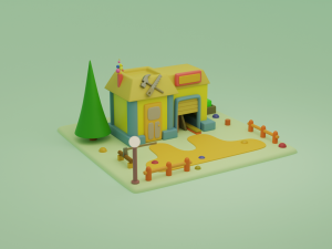 carpentry fantasy building collection cartoon city Modelo 3D