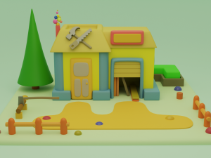 carpentry fantasy building collection cartoon city Modelo 3D