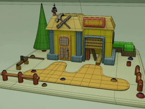 carpentry fantasy building collection cartoon city 3D Model