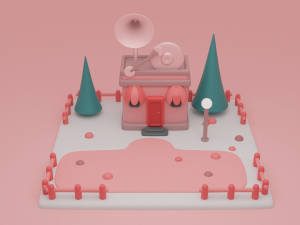 music store building collection cartoon city 3D Модель