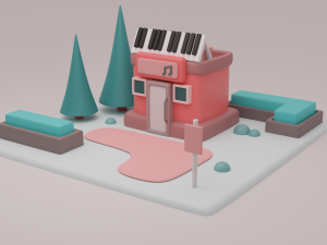 hall fantasy building collection cartoon city Modelo 3D