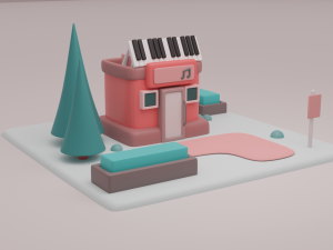 hall fantasy building collection cartoon city Modelo 3D