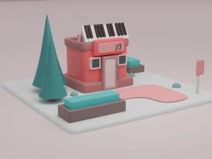 hall fantasy building collection cartoon city 3D Model