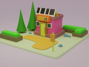 hall fantasy building collection cartoon city Modelo 3D