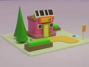 hall fantasy building collection cartoon city Modelo 3D