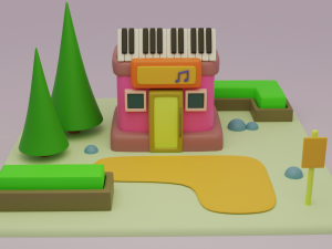 hall fantasy building collection cartoon city Modelo 3D