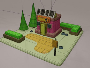 hall fantasy building collection cartoon city Modelo 3D