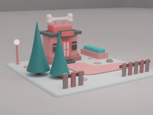 pet shop fantasy building collection cartoon city 3D Model