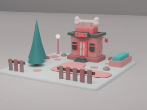 pet shop fantasy building collection cartoon city 3D Model