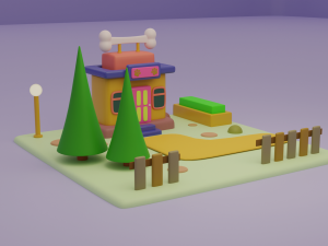 pet shop fantasy building collection cartoon city 3D मॉडल