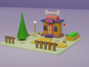 pet shop fantasy building collection cartoon city 3D मॉडल