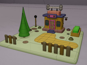 pet shop fantasy building collection cartoon city 3D मॉडल